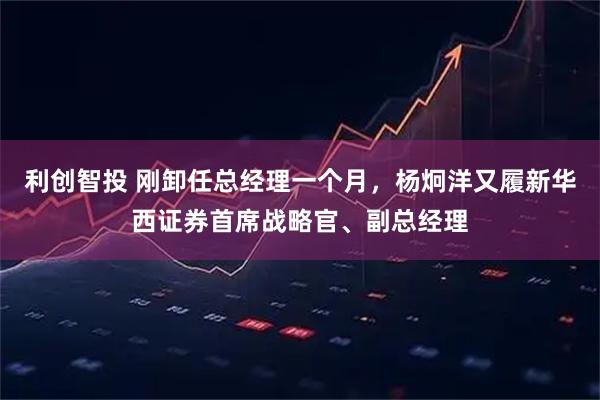 利创智投 刚卸任总经理一个月，杨炯洋又履新华西证券首席战略官、副总经理