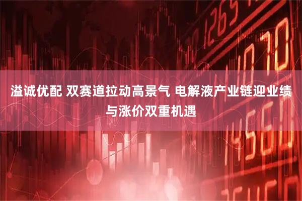 溢诚优配 双赛道拉动高景气 电解液产业链迎业绩与涨价双重机遇